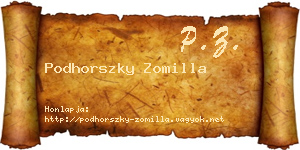 Podhorszky Zomilla névjegykártya